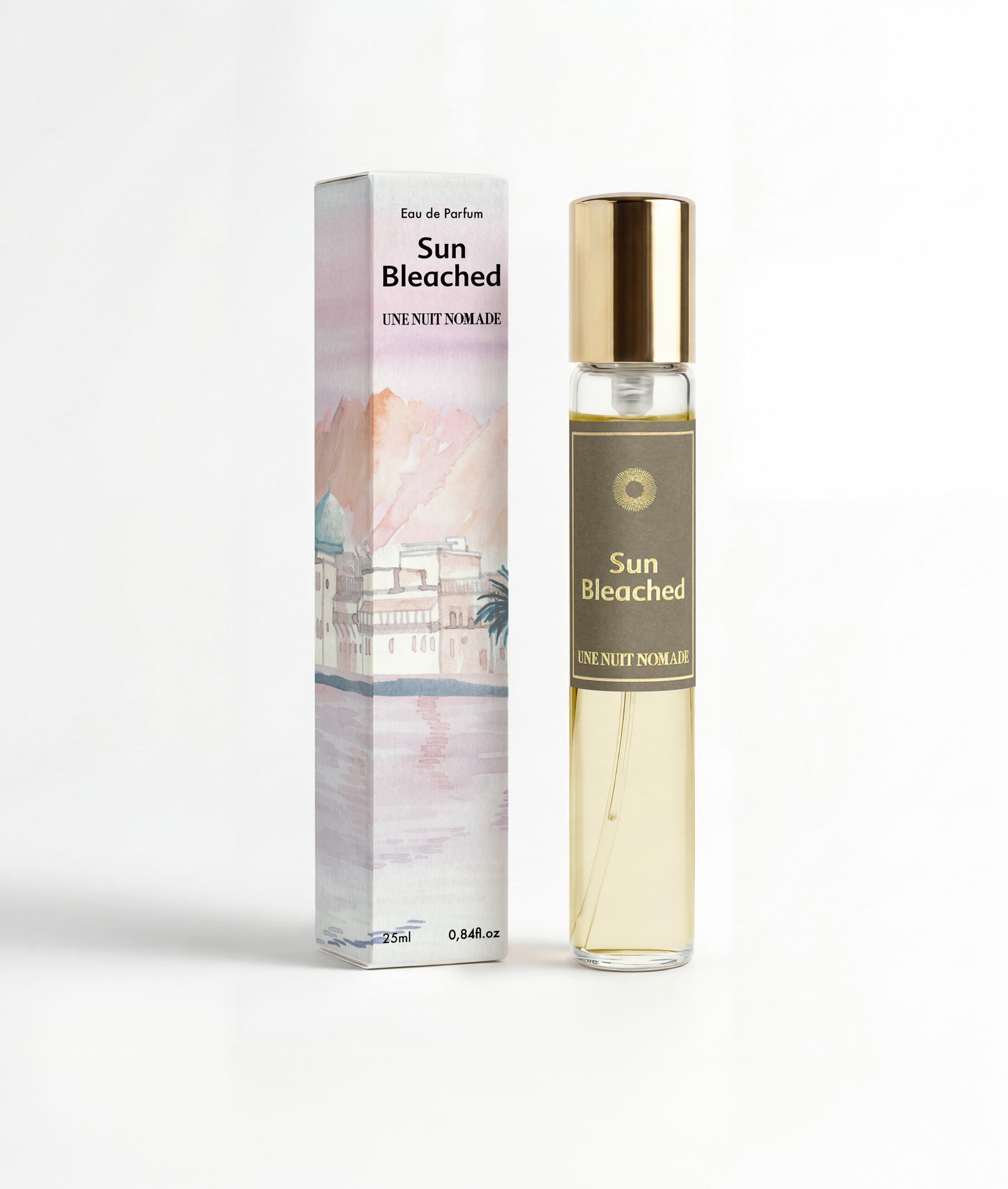 Une Nuit Nomade Sun Bleached Eau de Parfum 25 ml — kelioninis purkštukas su dėžute