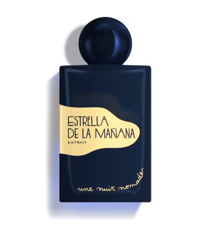Une Nuit Nomade Estrella De La Mañana Extrait de Parfum 50 ml tamsiai mėlynas buteliukas ant balto fono