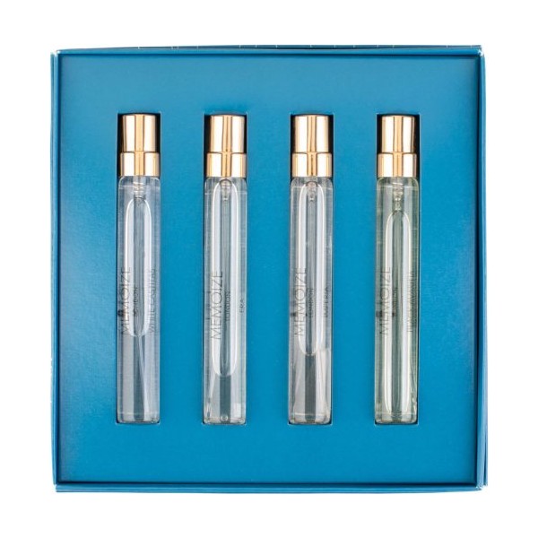 Collection I Set Memoize: White Castitas, Extrait De Parfum, Unisex, 7.5 ml + Era, Extrait De Parfum, Unisex, 7.5 ml + Imperia, Extrait De Parfum, Unisex, 7.5 ml + Black Avaritia, Eau De Parfum, Unisex, 7.5 ml kvepalų buteliukas