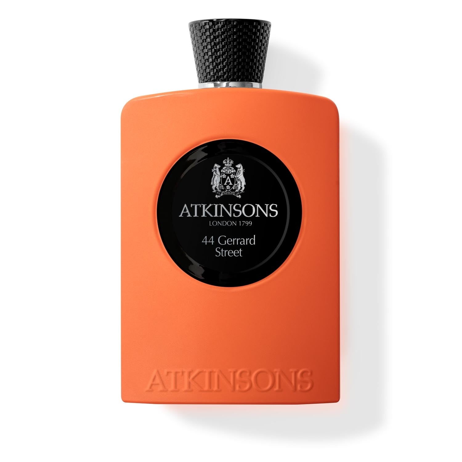 Atkinsons 44 Gerrard Street Eau de Cologne 100 ml, oranžinis matinis buteliukas su juodu medalionu