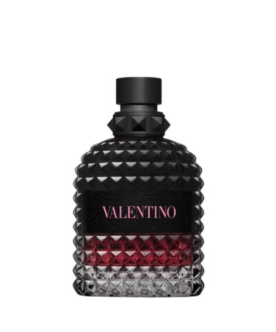 Valentino Uomo Born In Roma Intense Eau de Parfum 100 ml juodas buteliukas su tamsiai raudona apačia