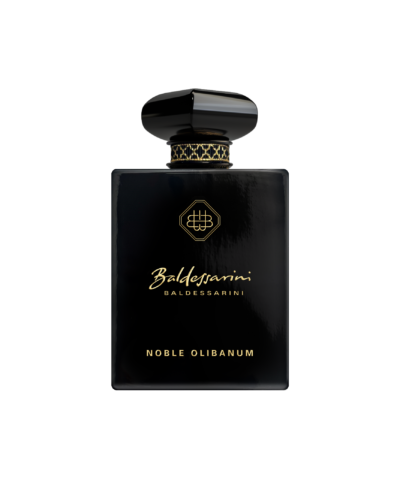 Baldessarini Noble Olibanum Extrait 100 ml juodas flakonas su auksiniu kakleliu