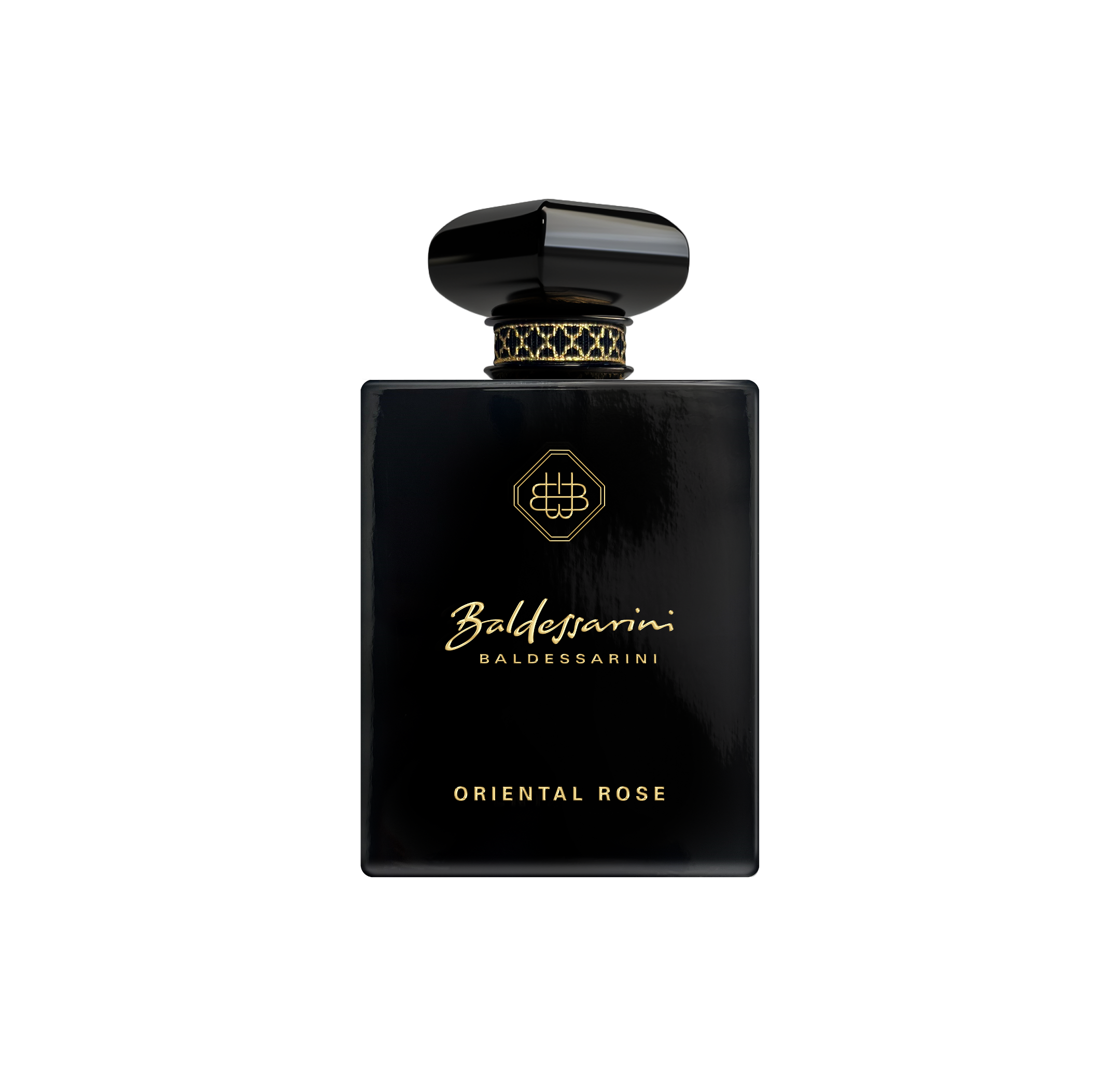 Baldessarini Oriental Rose Extrait 100 ml juodas flakonas su auksiniu kakleliu