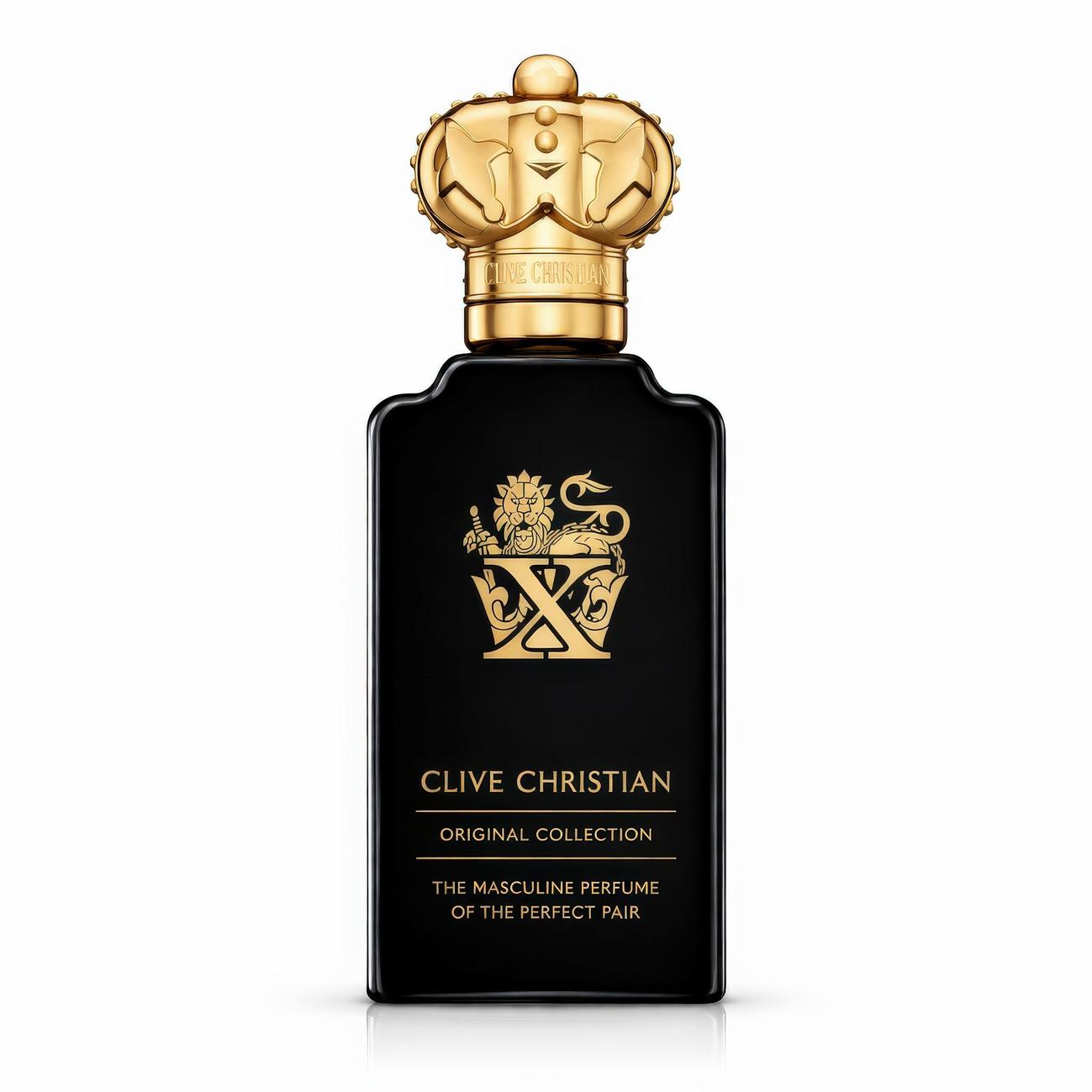 Clive Christian X Masculine Eau de Parfum 50 ml juodas buteliukas su auksine karūna