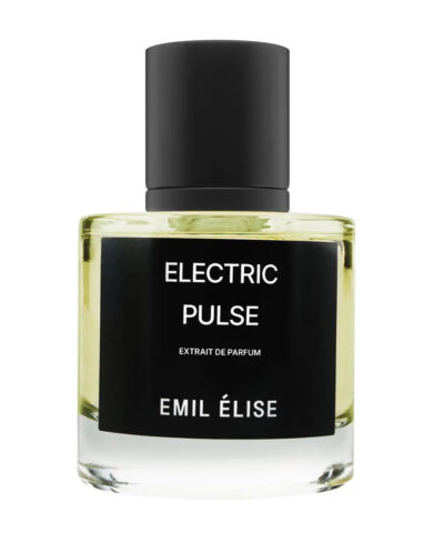Emil Élise Electric Pulse Extrait de Parfum 50 ml buteliukas su juoda etikete ant balto fono