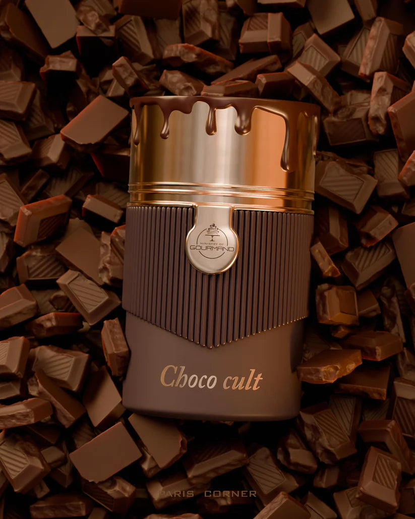 Paris Corner Choco Cult EDP 100 ml rudas buteliukas sokolado fone