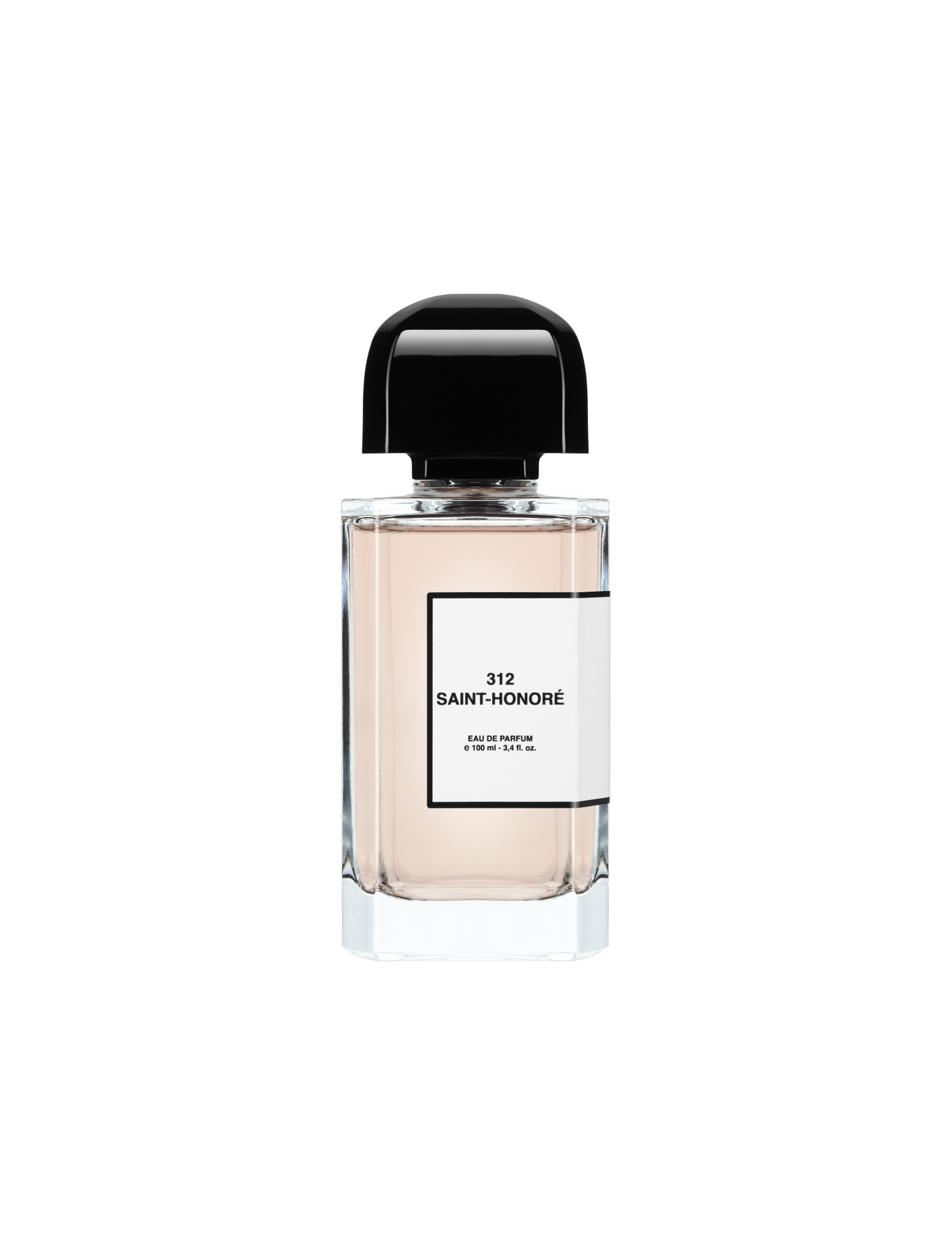 BDK Parfums 312 Saint-Honoré Eau de Parfum 100 ml, skaidrus kvadratinis buteliukas su juoda kepurėle ir balta etikete
