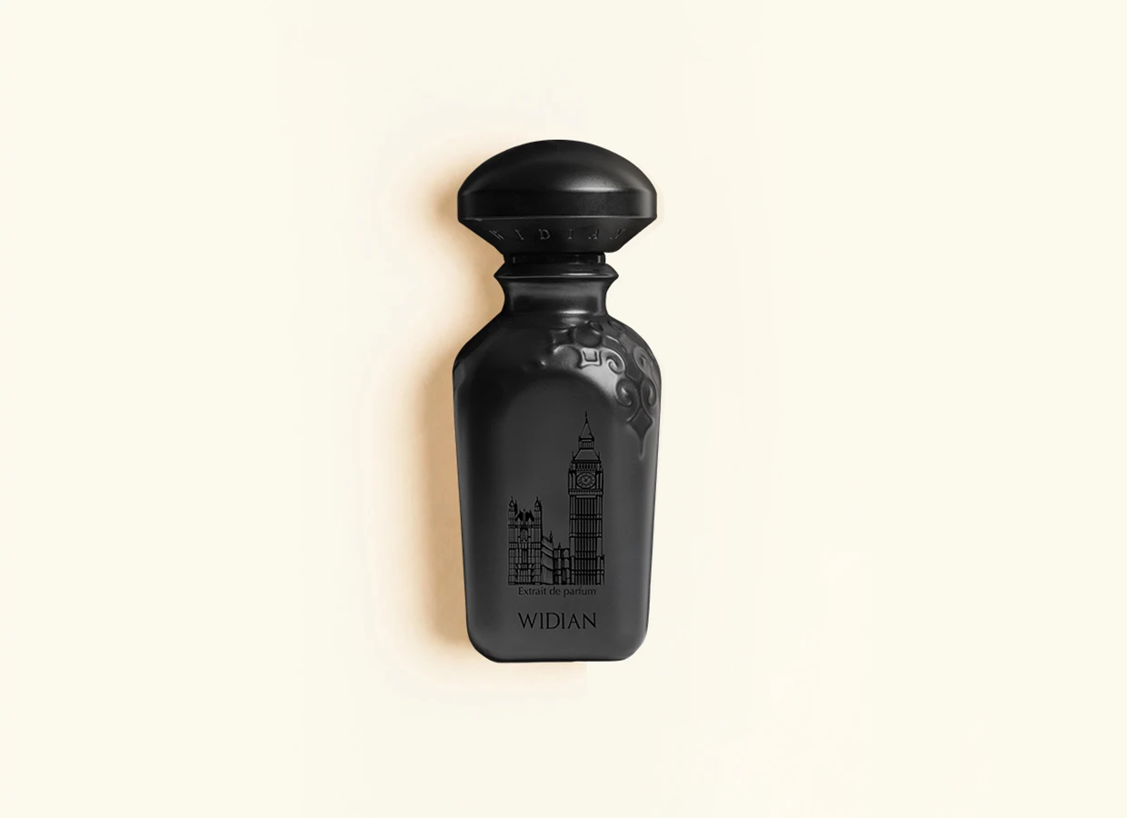 Widian London Black Edition Extrait de Parfum 50 ml juodas buteliukas su Big Beno siluetu