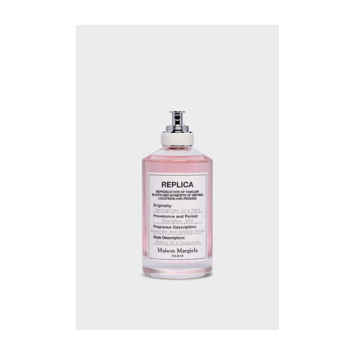 Maison Margiela Replica Springtime in a Park Eau de Toilette 100 ml rožinis buteliukas su popierine etikete