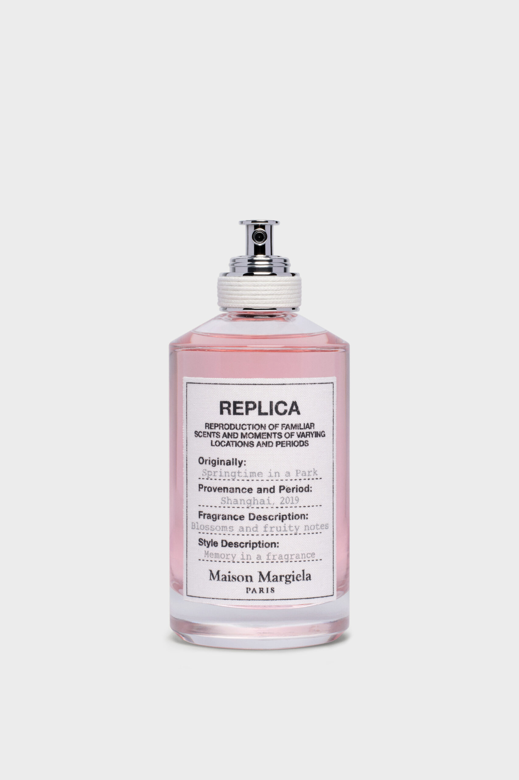 Maison Margiela Replica Springtime in a Park Eau de Toilette 100 ml rožinis buteliukas su popierine etikete