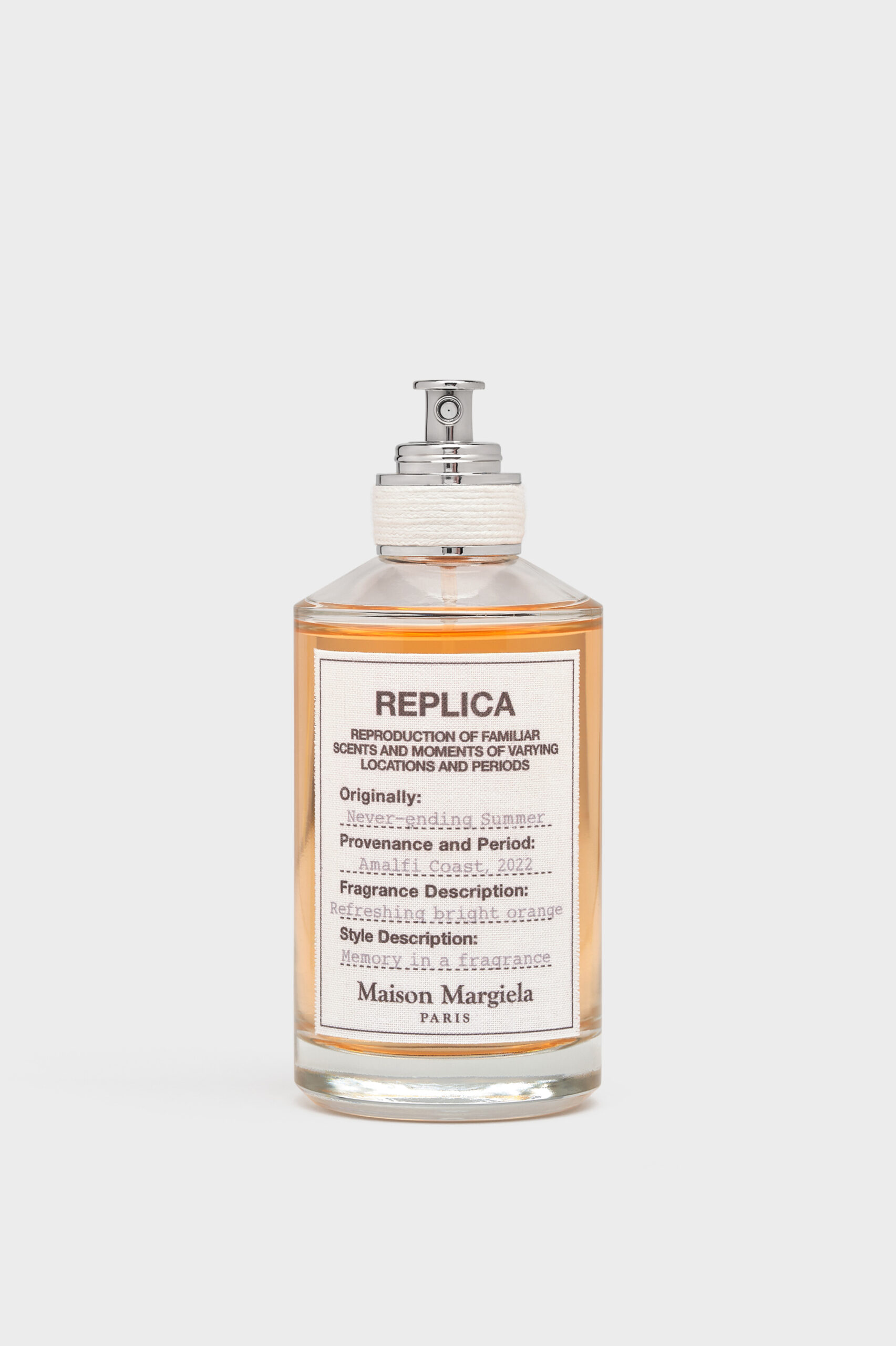 Maison Margiela Replica Never Ending Summer Eau de Toilette 100 ml buteliukas su popierine etikete