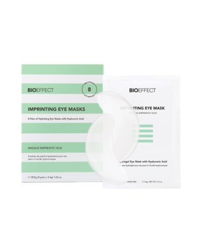 BIOEFFECT Imprinting Eye Masks 8 poros dėžutė ir paakių kaukės pakelis