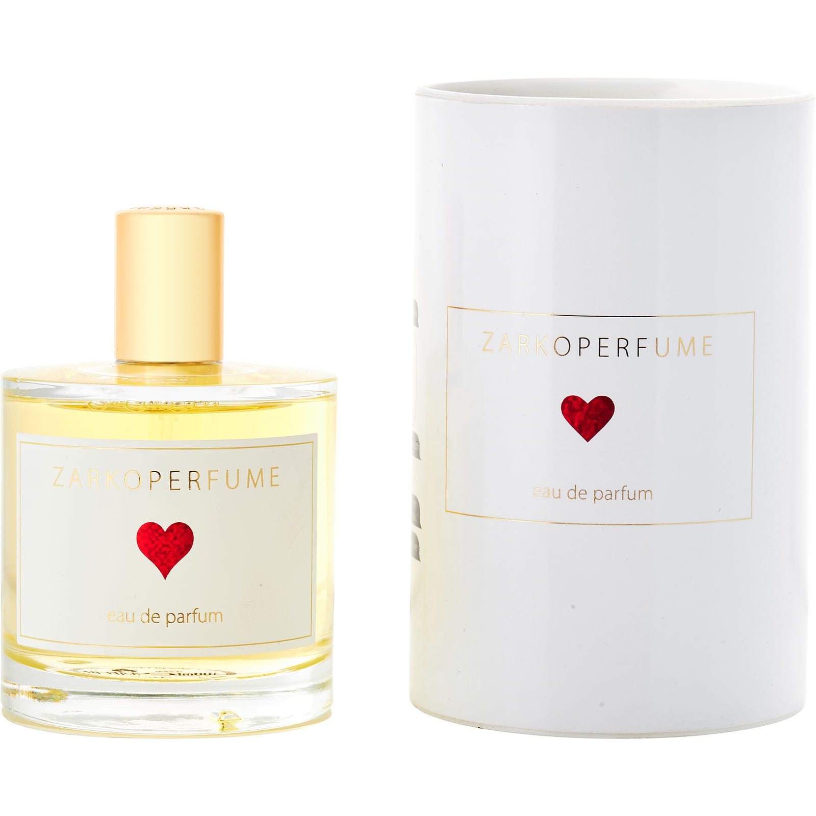 Zarkoperfume Sending Love Eau de Parfum 100 ml buteliukas su raudona širdimi ir balta pakuote