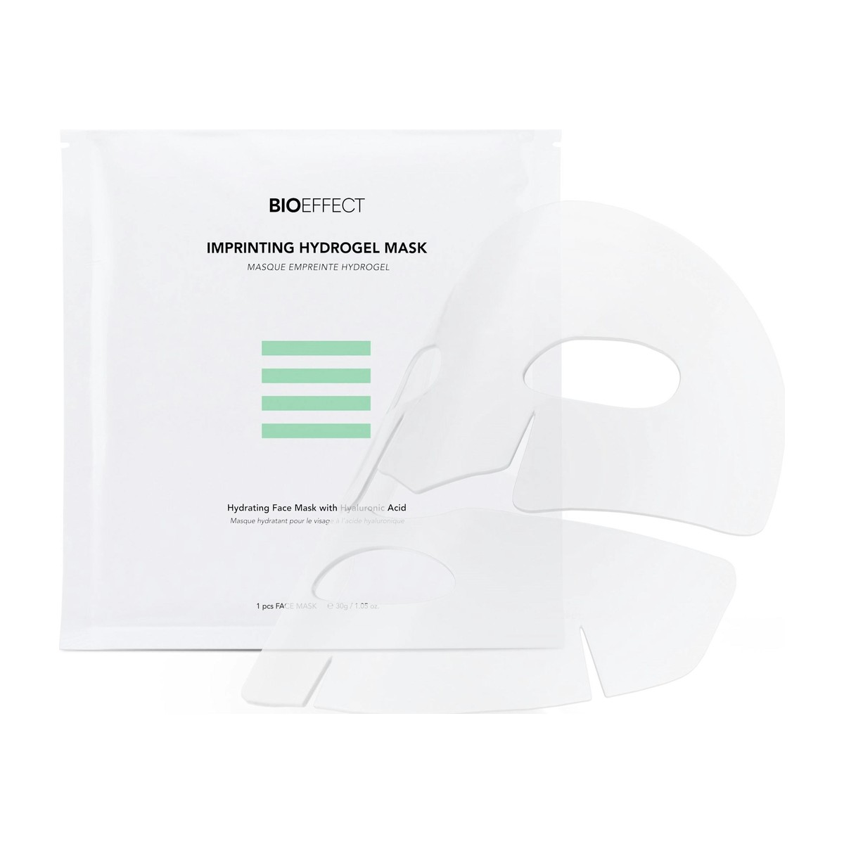 BIOEFFECT Imprinting Hydrogel Mask 1 vnt. pakelis ir dviejų dalių hidrogelio kaukė