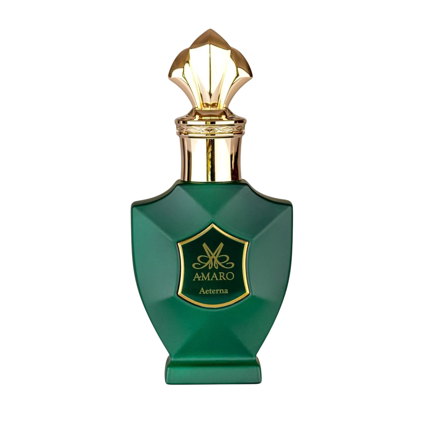 Amaro Aeterna Extrait de Parfum 50 ml tamsiai žalias buteliukas su auksine kepurėle