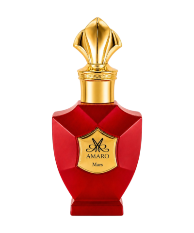 Amaro Mars Extrait de Parfum 50 ml sodriai raudonas buteliukas su auksine etikete