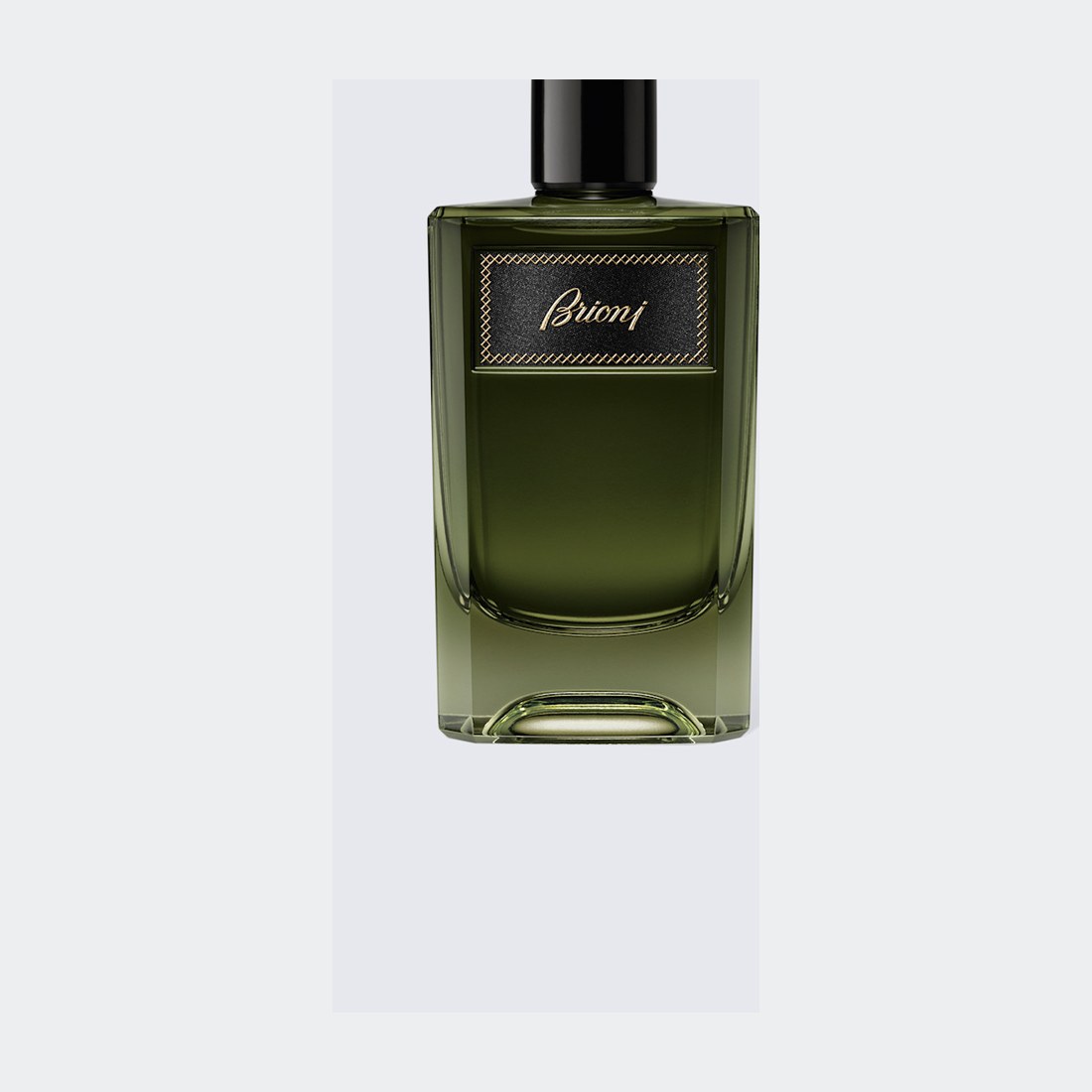 Brioni Eau de Parfum Essentiel 60 ml, alyvuogių žalio stiklo buteliukas su juodu kamšteliu