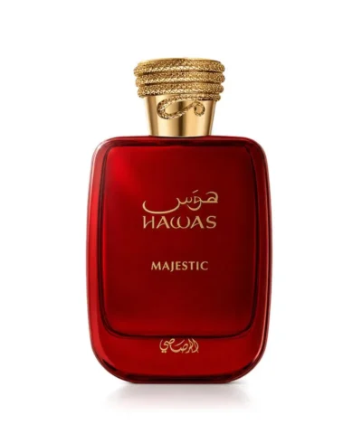 Rasasi Hawas Majestic EDP 100 ml raudonas buteliukas su auksiniu kamščiu