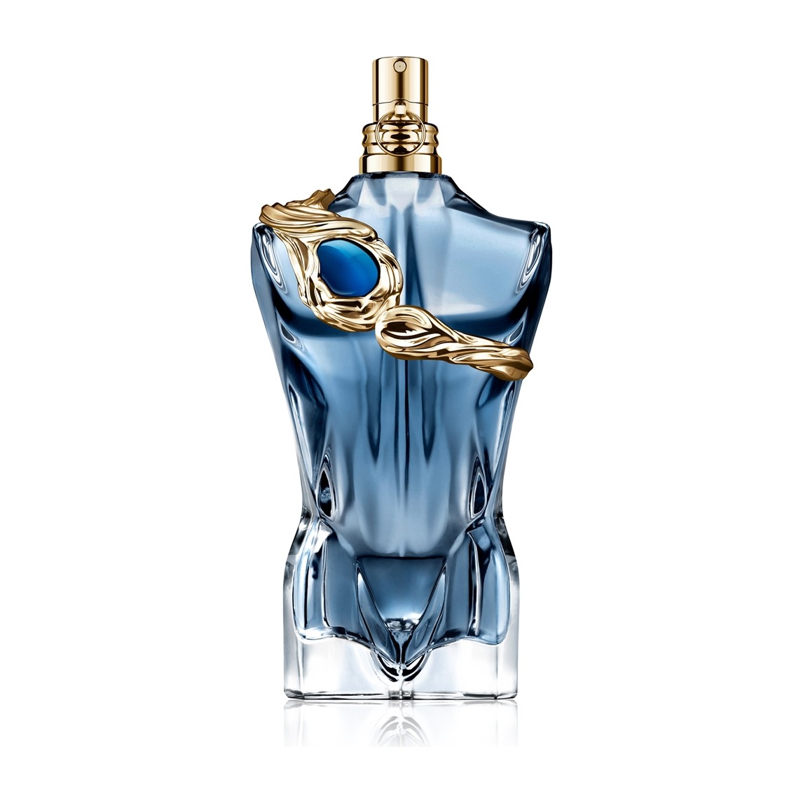 Jean Paul Gaultier Le Beau Narcisse EDP 75 ml mėlynas torso formos flakonas su auksiniu papuošalu ant peties