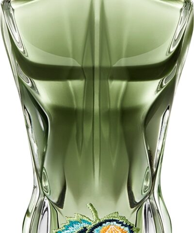 Jean Paul Gaultier Le Beau Paradise Garden EDP 75 ml žalias torso formos flakonas su siuvinėtu lapu