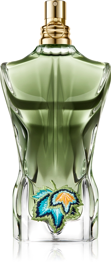 Jean Paul Gaultier Le Beau Paradise Garden EDP 125 ml žalias torso formos flakonas su siuvinėtu lapu