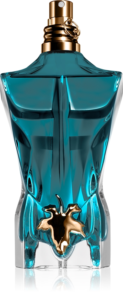 Jean Paul Gaultier Le Beau EDT 75 ml žalsvai mėlynas torso formos flakonas su auksiniu lapu