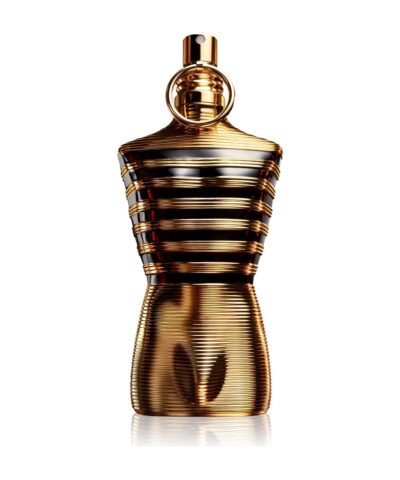 Jean Paul Gaultier Le Male Elixir Parfum 75 ml auksinis torso formos flakonas su juodomis dryžėmis