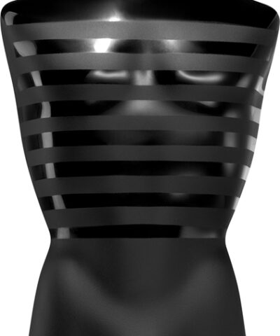 Jean Paul Gaultier Le Male Le Parfum EDP Intense 125 ml juodas dryžuotas torso formos flakonas su auksiniu kakleliu