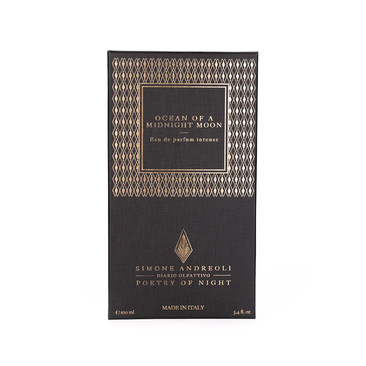 Simone Andreoli Ocean of a Midnight Moon 100 ml juoda dėžutė su auksiniu ornamentu