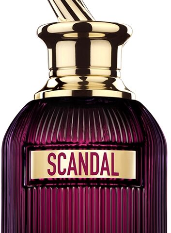Jean Paul Gaultier Scandal Intense EDP 50 ml tamsiai violetinis rievėtas flakonas su kojų formos dangteliu