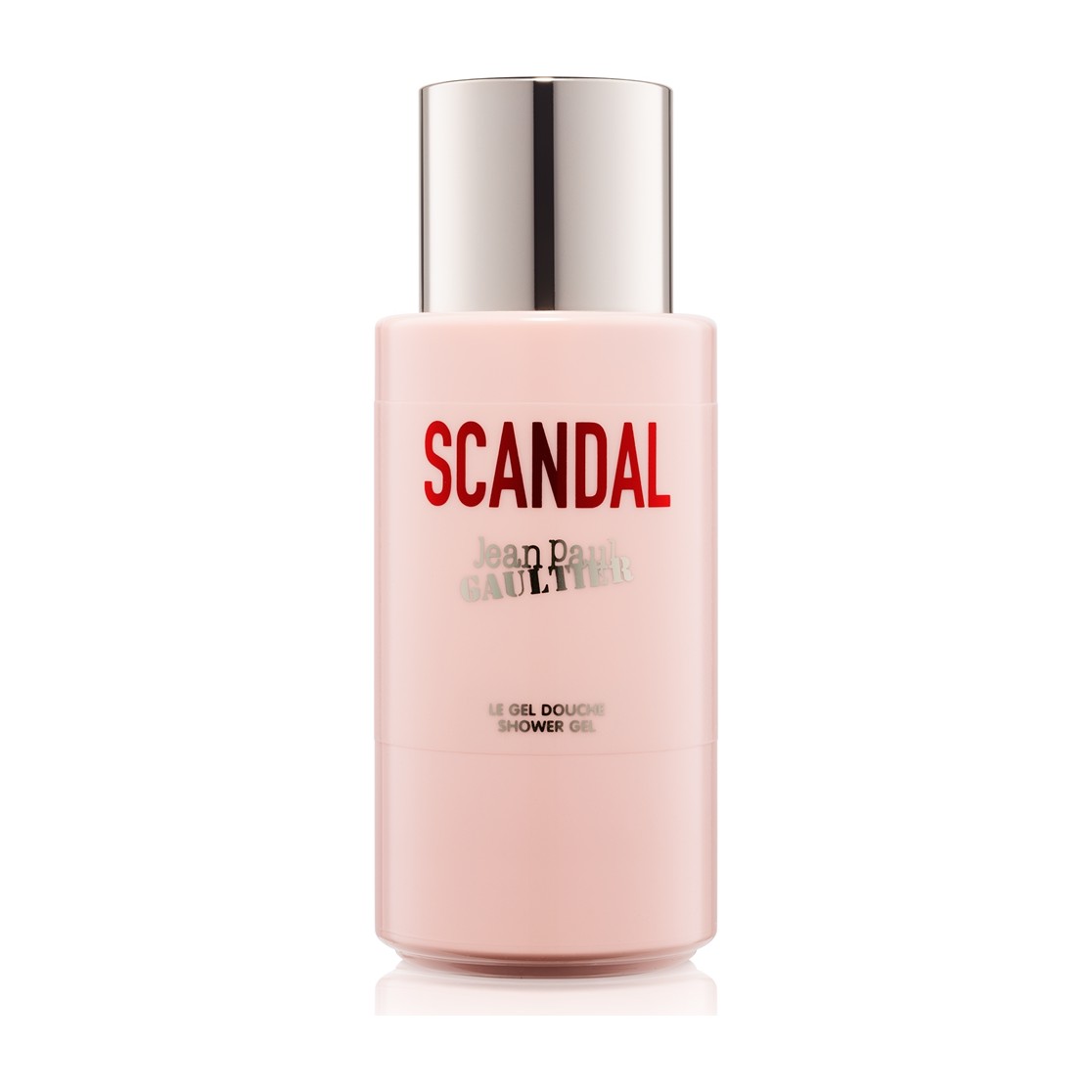 Jean Paul Gaultier Scandal Shower Gel 200 ml šviesiai rožinis buteliukas su raudonu užrašu Scandal
