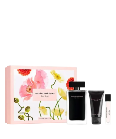 Set Narciso Rodriguez: For Her, Eau De Toilette, For Women, 100 ml + For Her, Eau De Toilette, For Women, 10 ml + For Her, Hydrating, Body Lotion, 50 ml