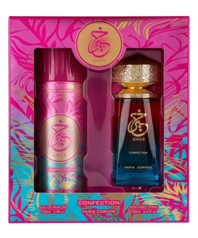 Set Paris Corner: Khair Confection, Eau De Parfum, Unisex, 100 ml + Khair Confection, Deodorant Spray, For Women, 200 ml