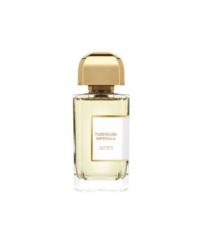 BDK Parfums Tubéreuse Impériale Eau de Parfum 100 ml, skaidrus buteliukas su auksine kepurėle ir auksiniu etiketės rėmeliu