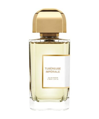 BDK Parfums Tubéreuse Impériale Eau de Parfum 100 ml, skaidrus buteliukas su auksine kepurėle ir auksiniu etiketės rėmeliu