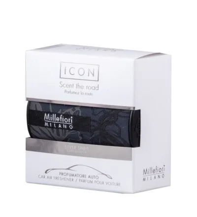 Millefiori Milano Icon Car Air Freshener Silver Spirit Textil Floral